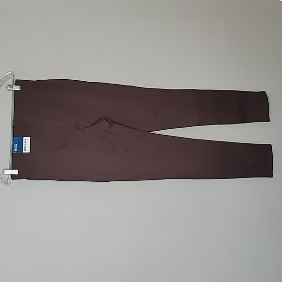 Old Navy size Medium Chocolate brown skinny pull on split hem extra high-rise - Picture 3 of 12